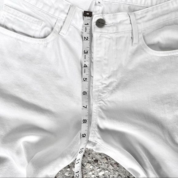Frame Le Grand Garçon White Denim Mid-Rise Jeans Size 26 - Picture 7 of 12
